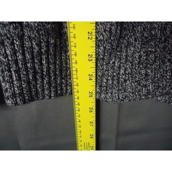 Banana Republic Shawl Collar Sweater Womens Medium Black White Mix Ribbed - Picture 6 of 7